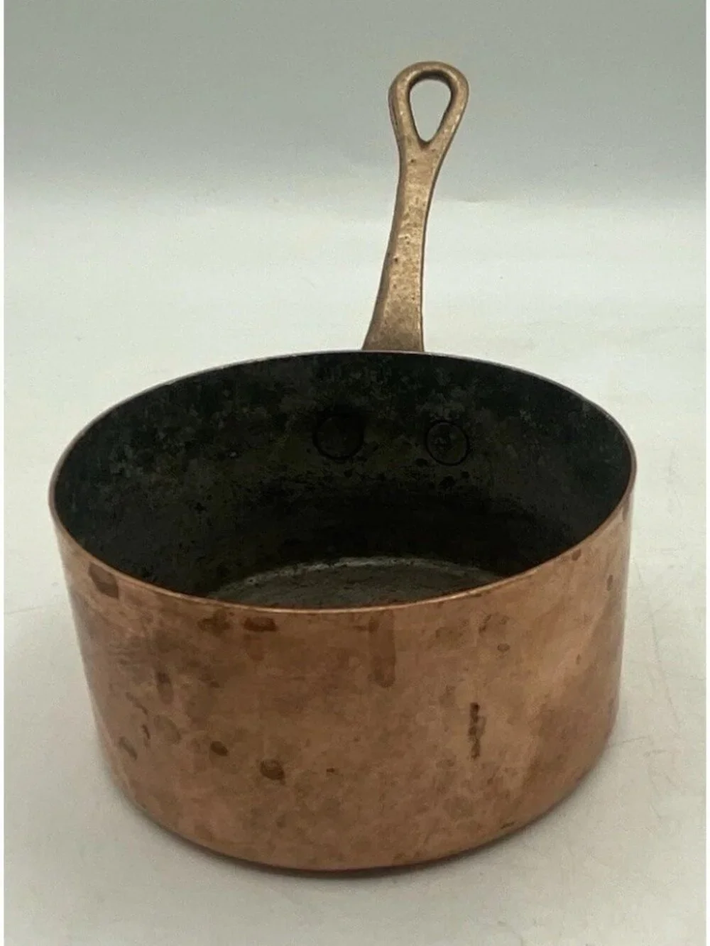 Small Vintage French Copper Pot Les Metaux Ouvres Saucepan Made In France